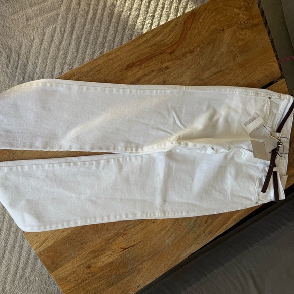 90s High-Waisted Straight Jeans with Belt, White, Zara, NWT - Picture 11 of 11
